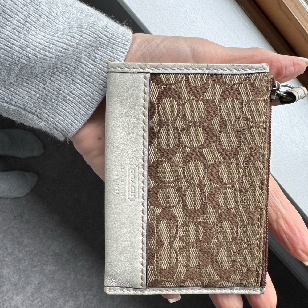 Coach small card case with key ring